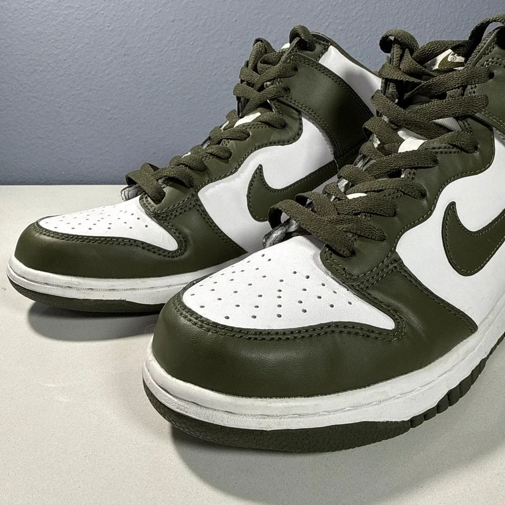 Nike Dunk High Cargo Khaki White Kids Sneakers 7Y DB2179-105 Olive Green‎ Shoes